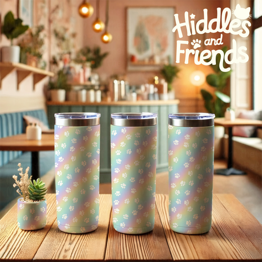 Pastel Rainbow Pawprint Seamless File