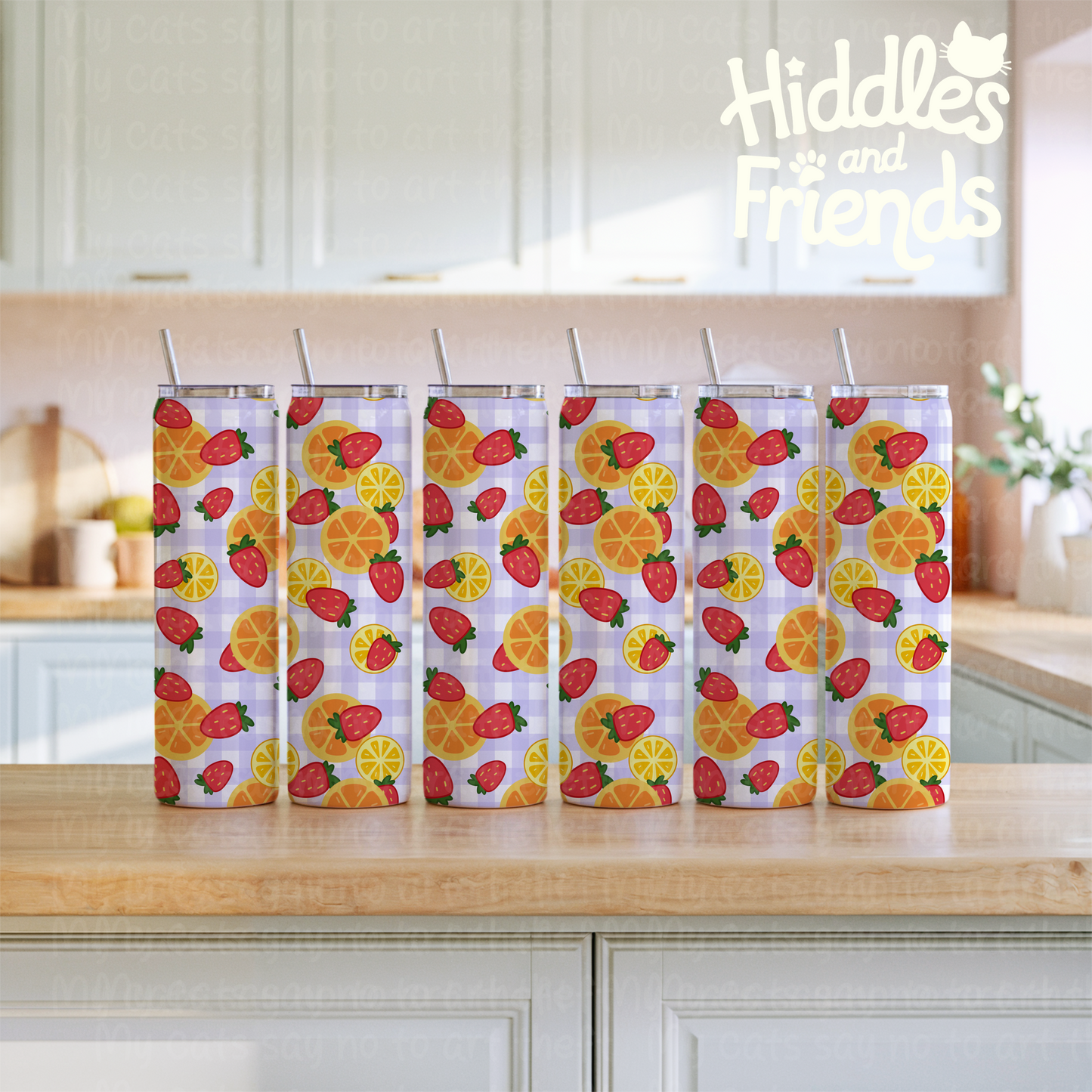 Strawberries & Citrus Seamless Fruit Pattern