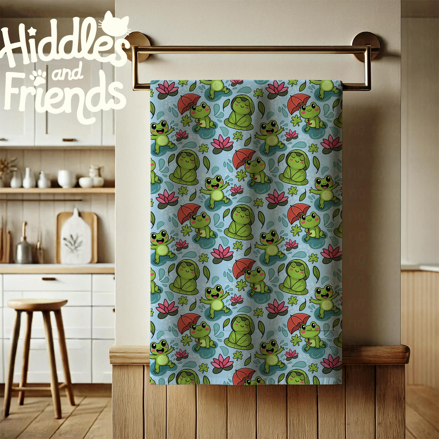 Frogs and Lily Pads Seamless Pattern