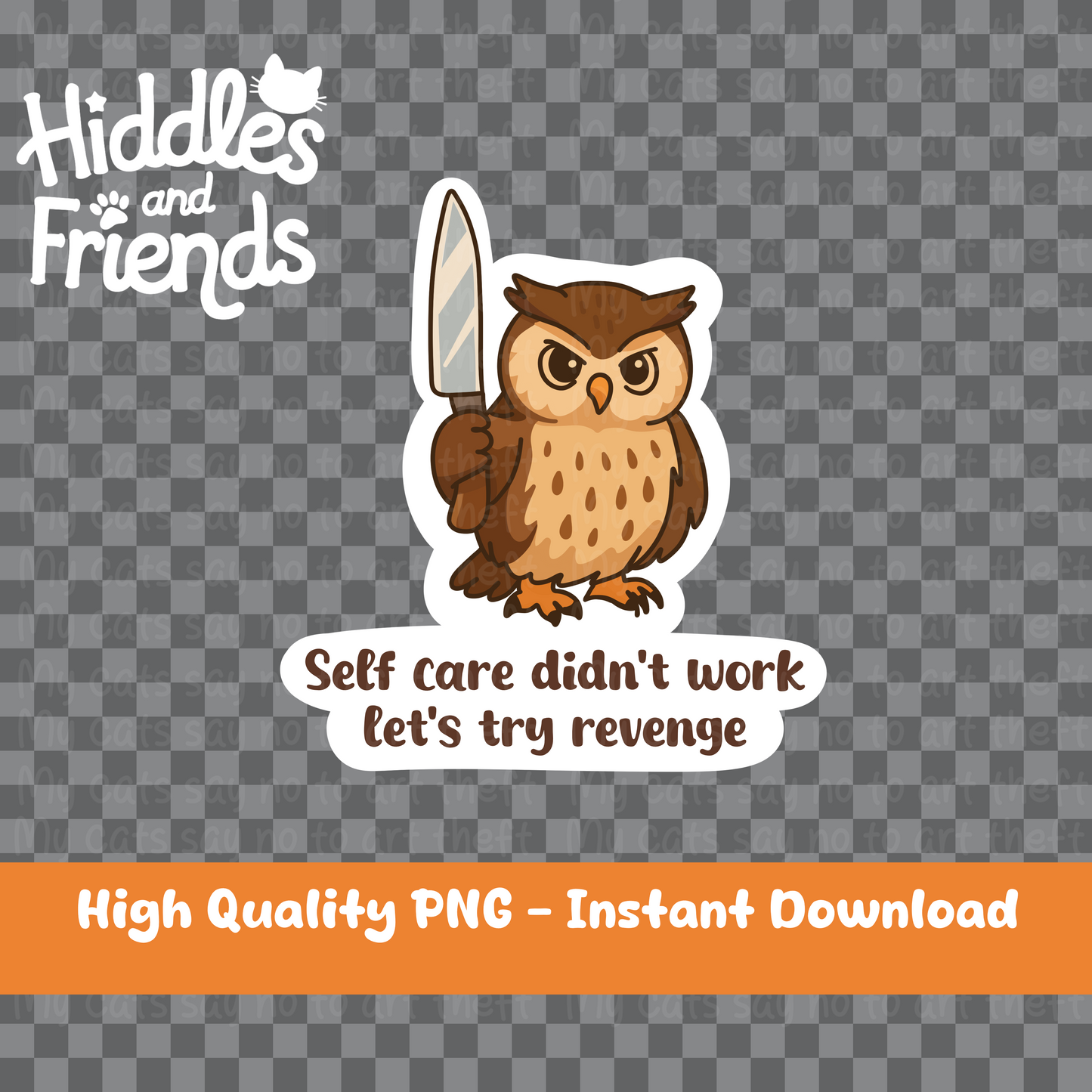 Self Care Didn't Work Woodland Owl Sticker