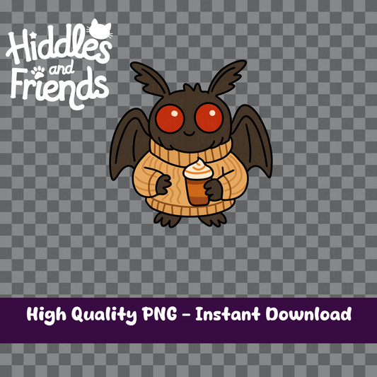 Mothman with Coffee – Fall Digital Sticker