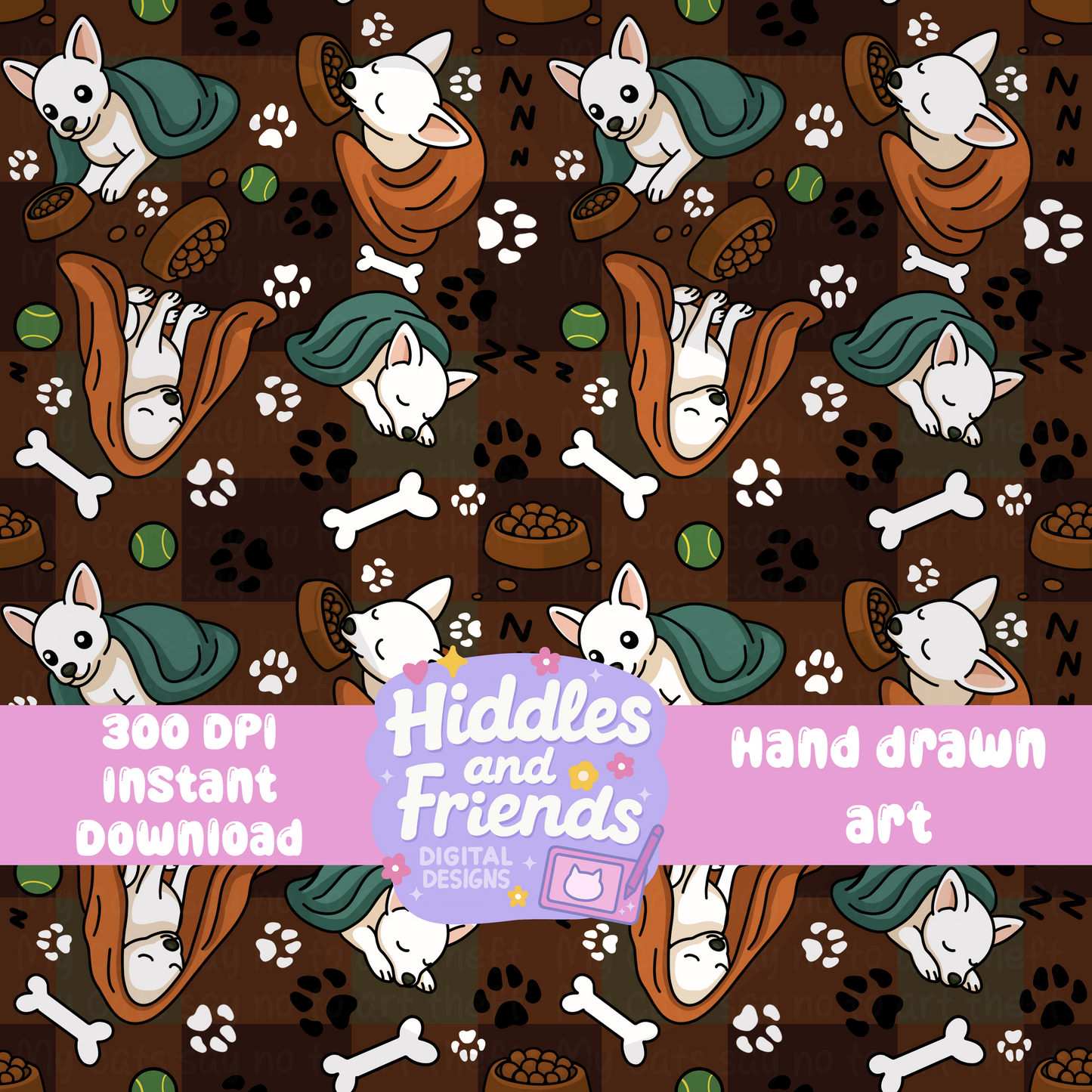 Cozy Chihuahua Seamless Pattern