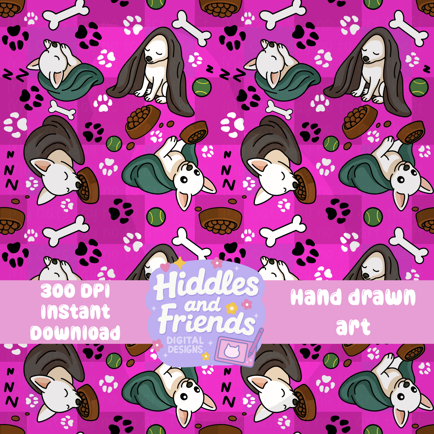 Cozy Chihuahua Seamless Pattern