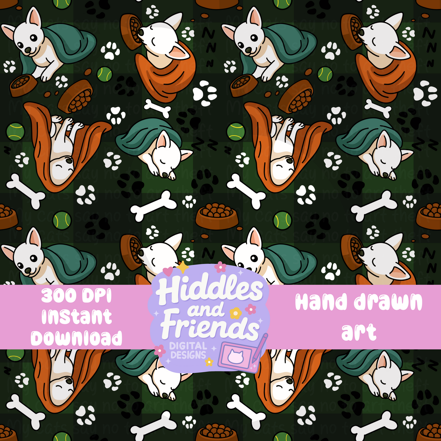 Cozy Chihuahua Seamless Pattern