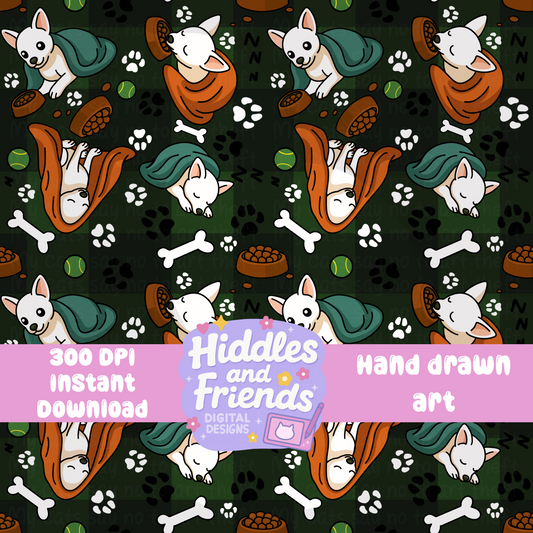 Cozy Chihuahua Seamless Pattern