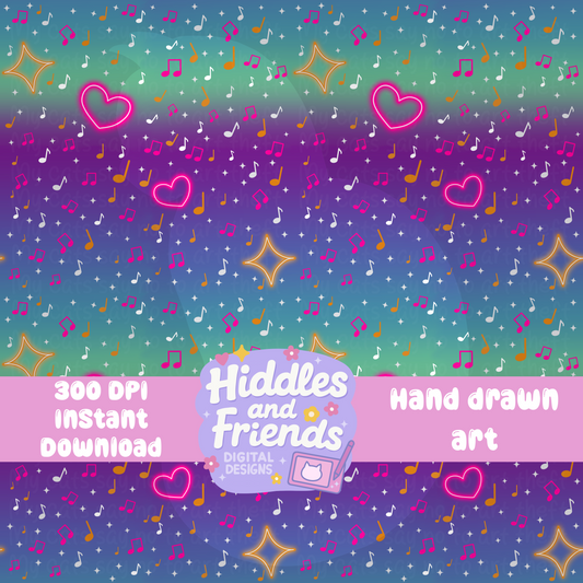 Disco Music Notes Seamless File