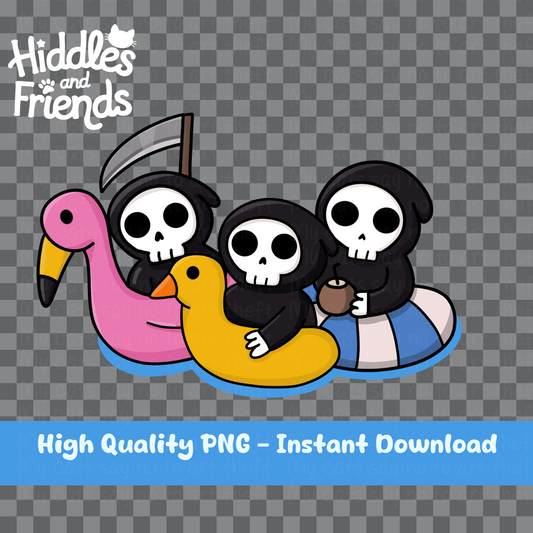 Pool Party Grim Reaper Sticker