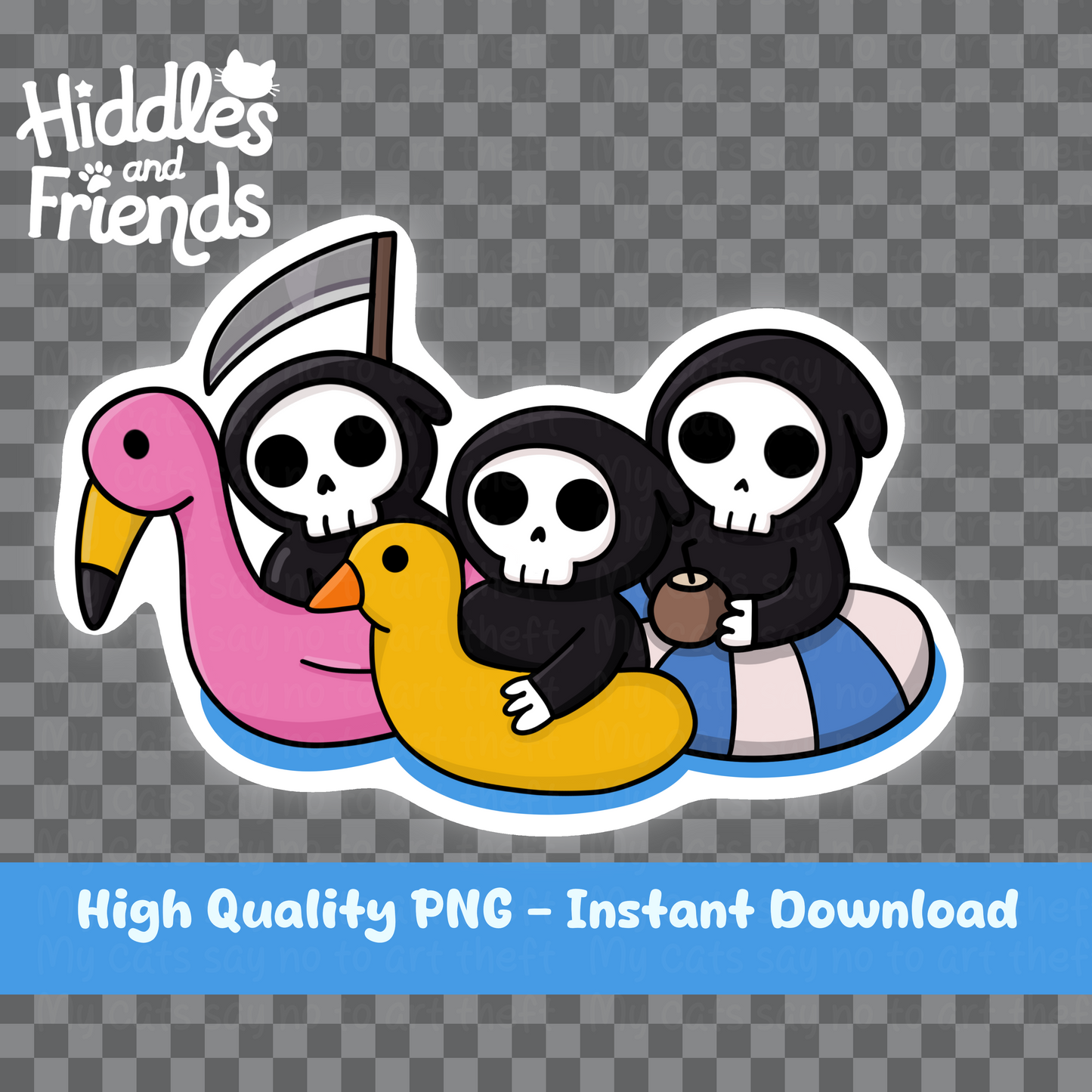 Pool Party Grim Reaper Sticker