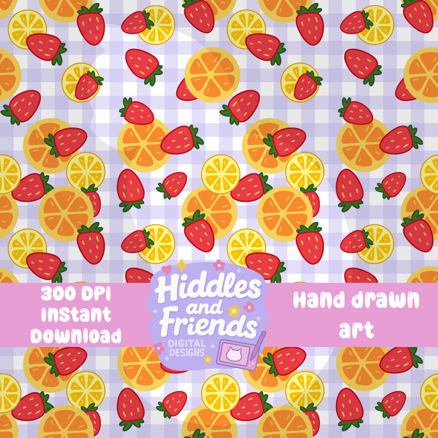 Strawberries & Citrus Seamless Fruit Pattern