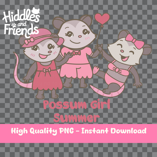 Possum Girl Summer Digital Sticker