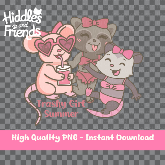 Trashy Girl Summer Digital Sticker