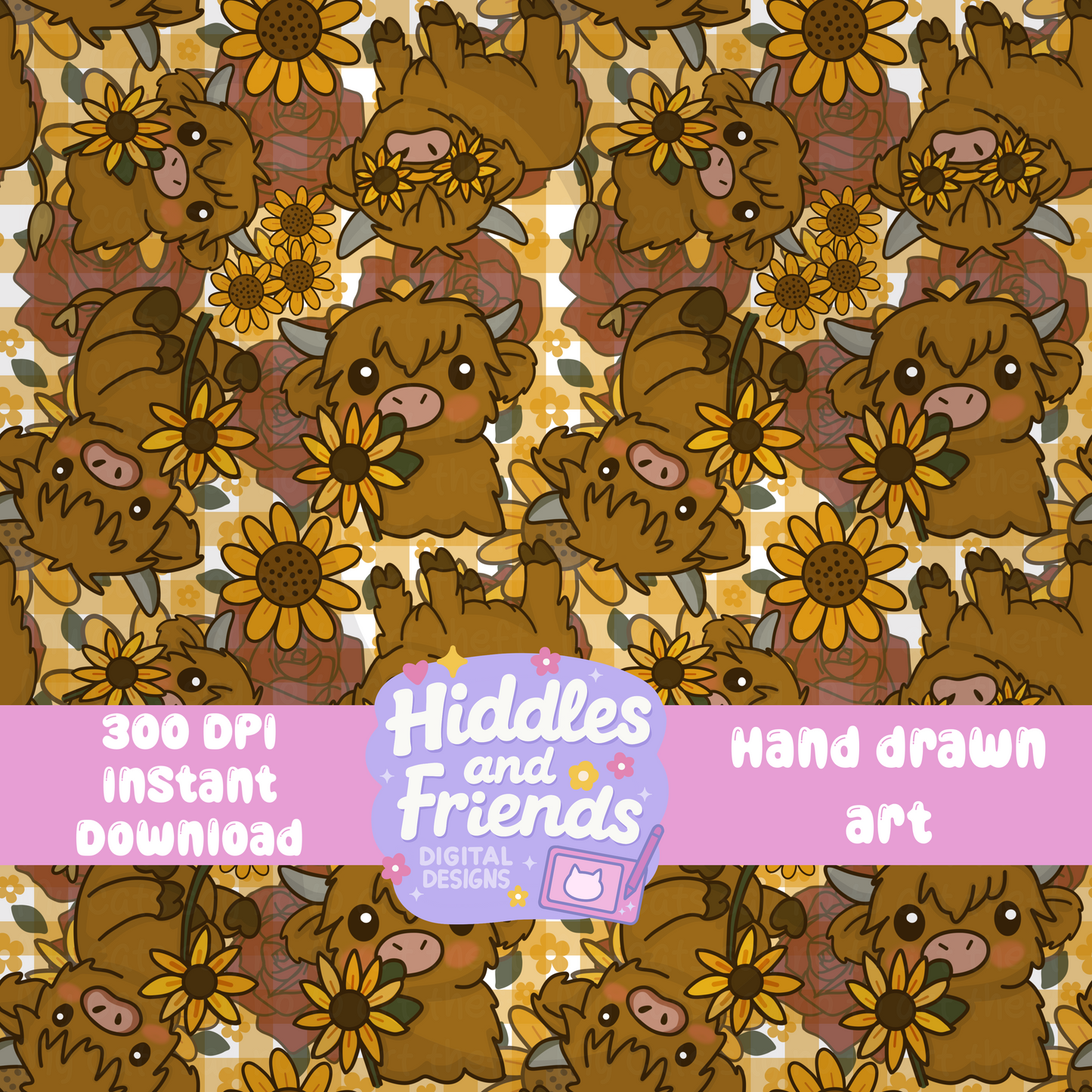 Sunflower Cow Seamless File