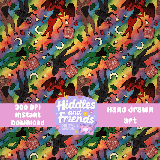 Mothma'am and Friends Cryptid Cuties Seamless File