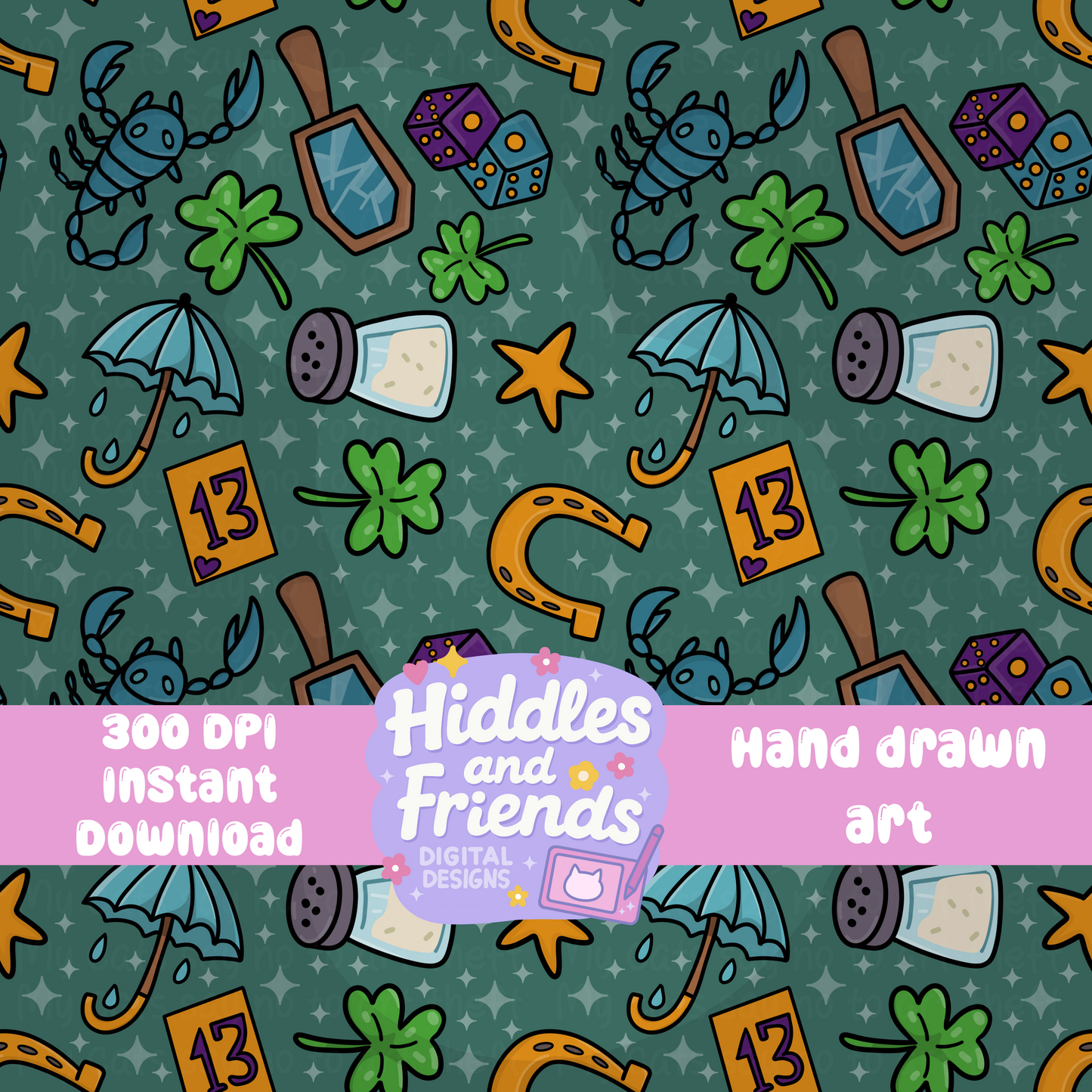 Lucky and Unlucky Seamless Pattern