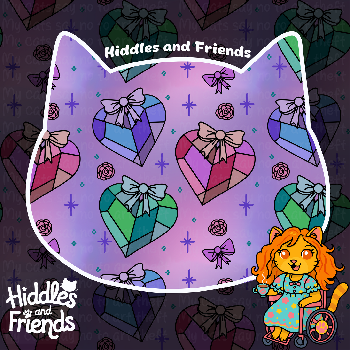 Celestial Coquette Hearts Seamless Pattern