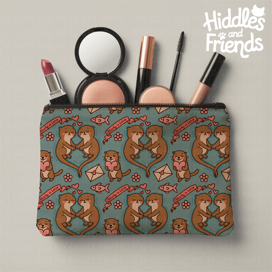 Otterly in Love Valentine Seamless Pattern