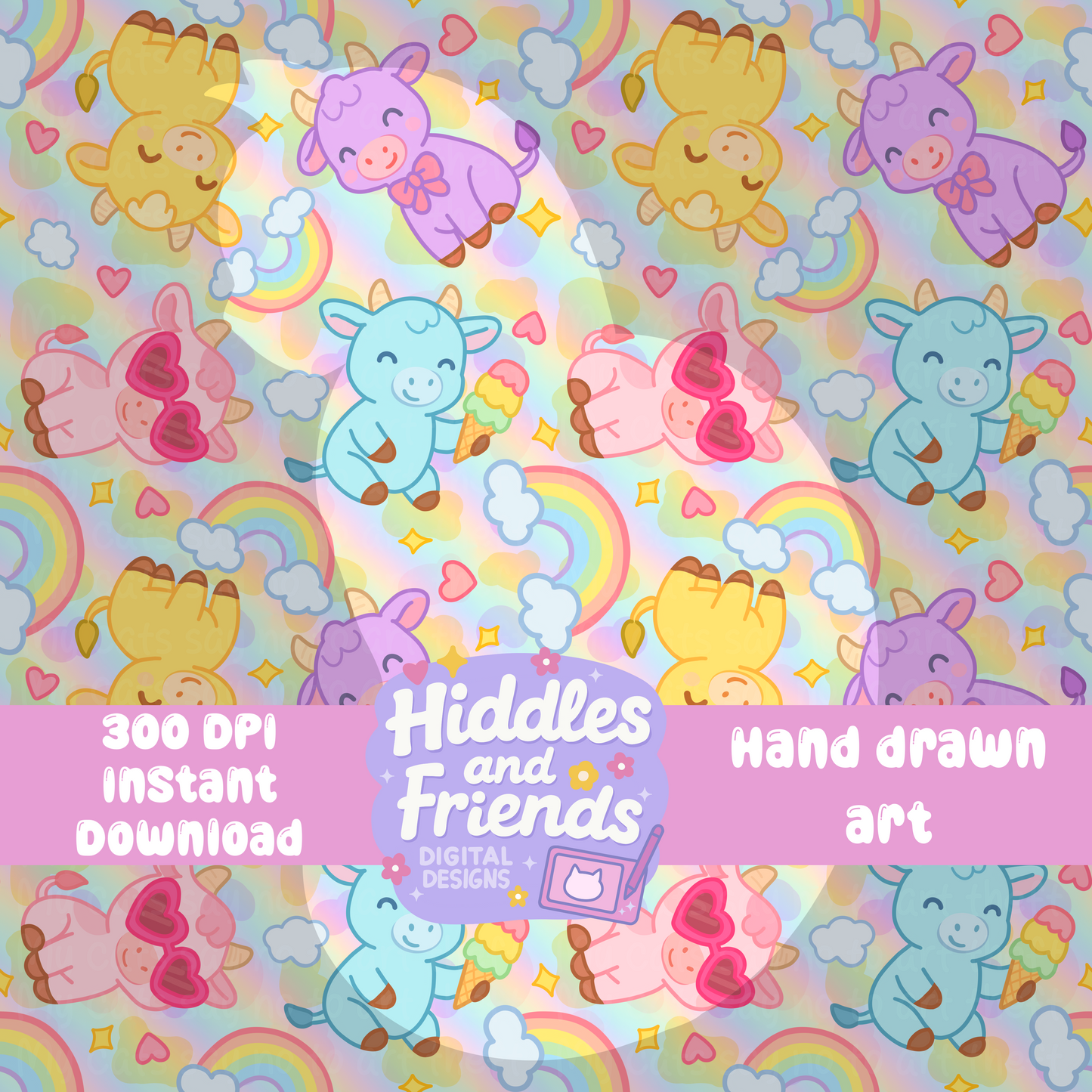 Pastel Cows Seamless File