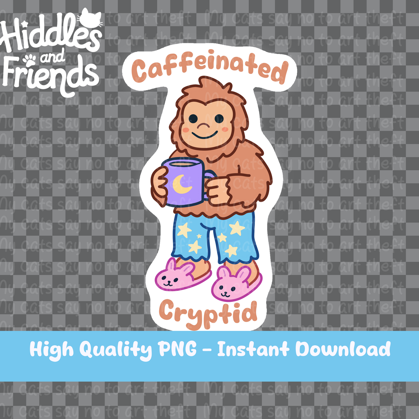 Digital Bigfoot Sticker – Caffeinated Cryptid