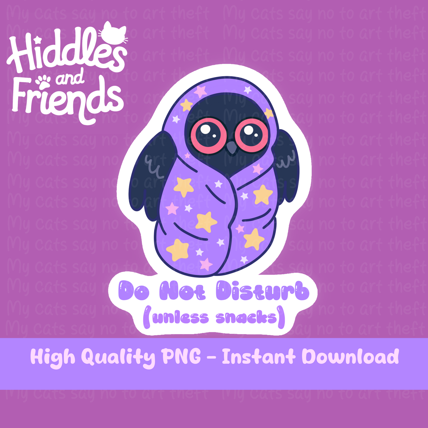 Digital Mothman Sticker – Do Not Disturb (Unless Snacks)
