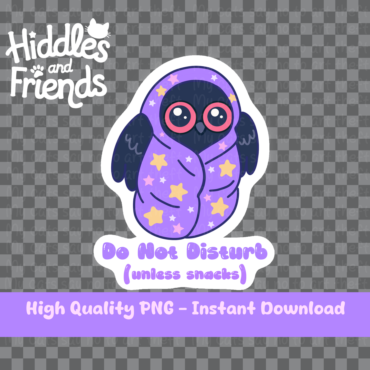 Digital Mothman Sticker – Do Not Disturb (Unless Snacks)