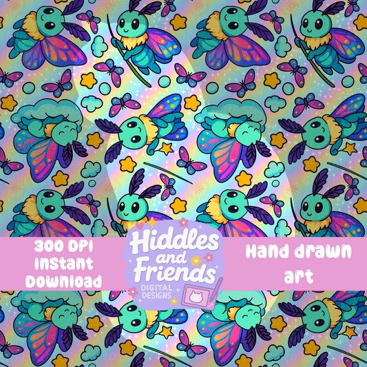 Wish Moths Seamless Background