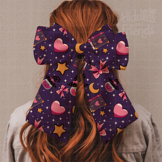 Purple Witchy Valentine Seamless Pattern