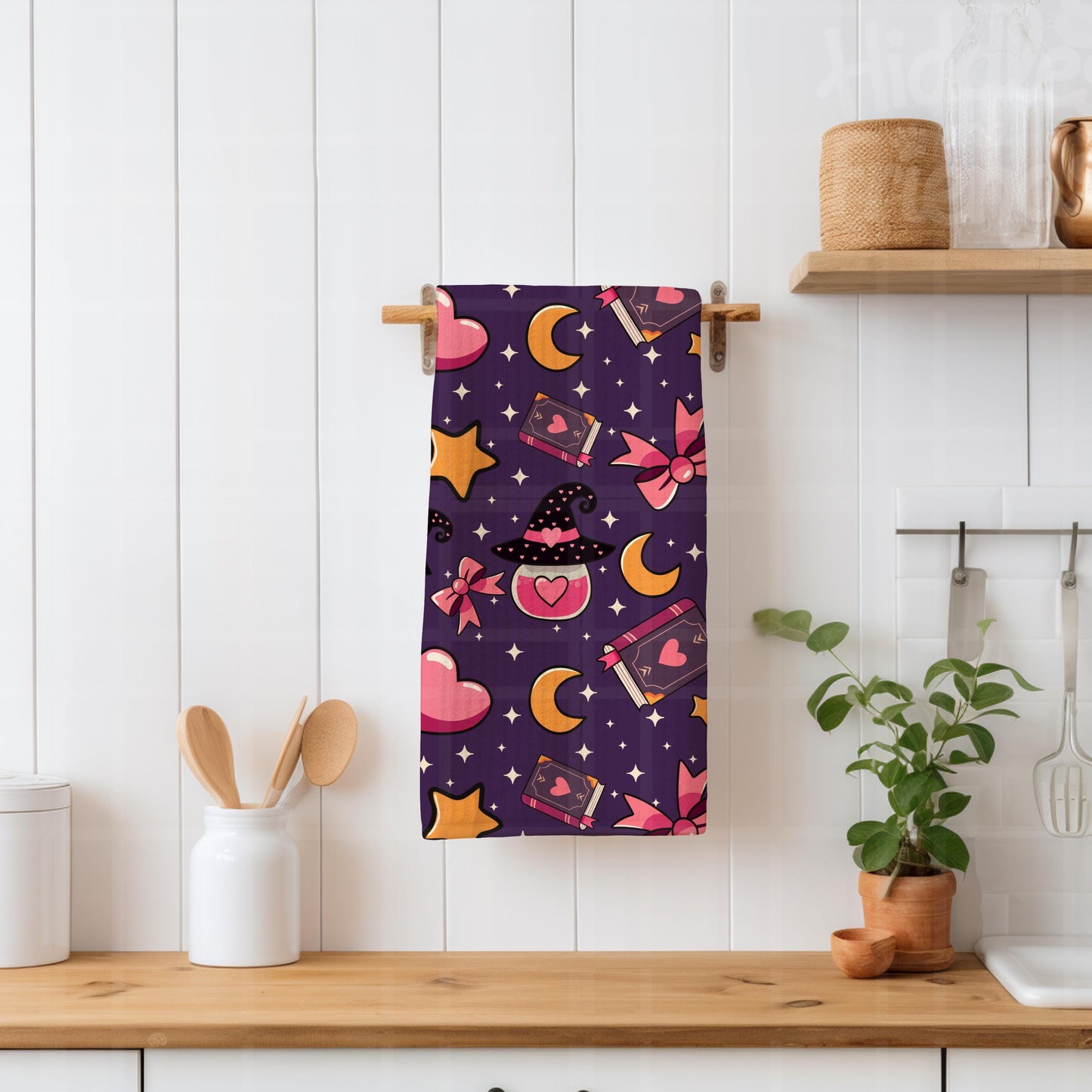 Purple Witchy Valentine Seamless Pattern