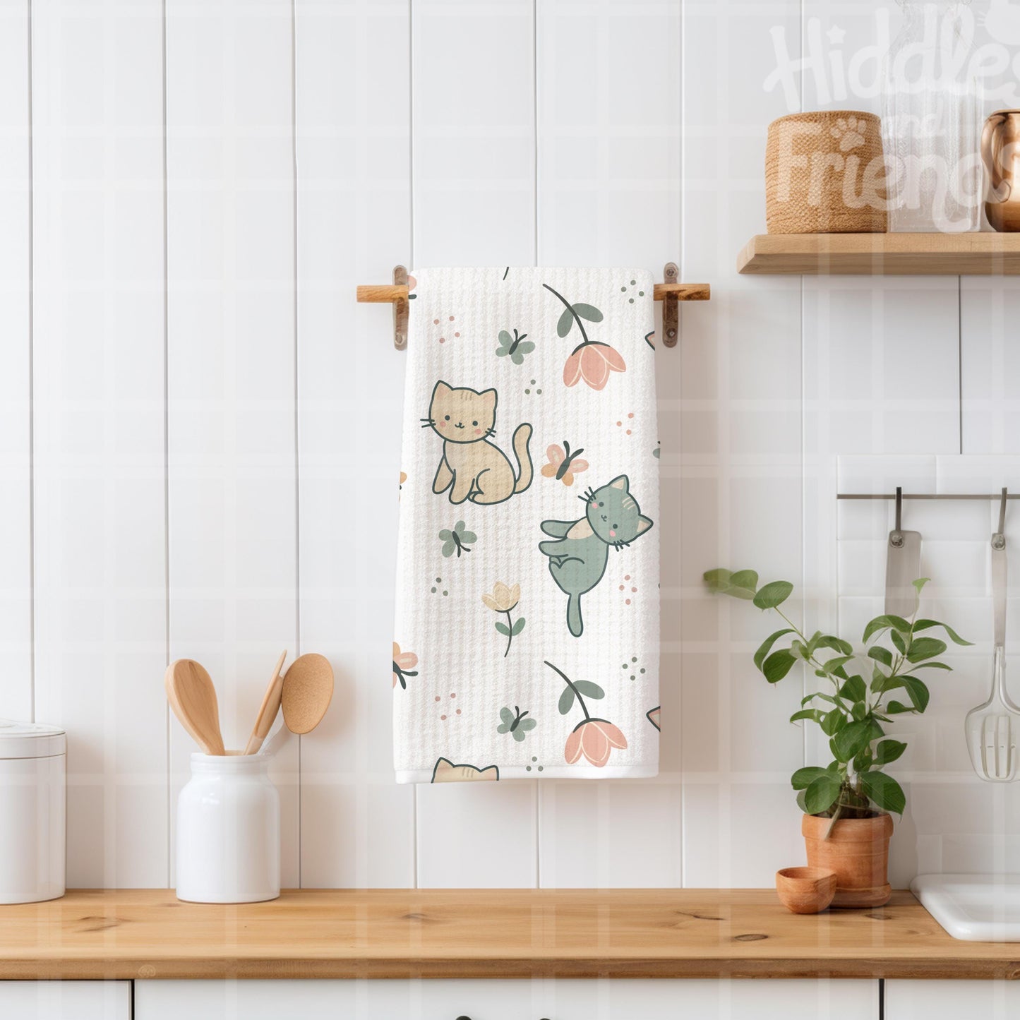 Kittens and Flowers Seamless Pattern