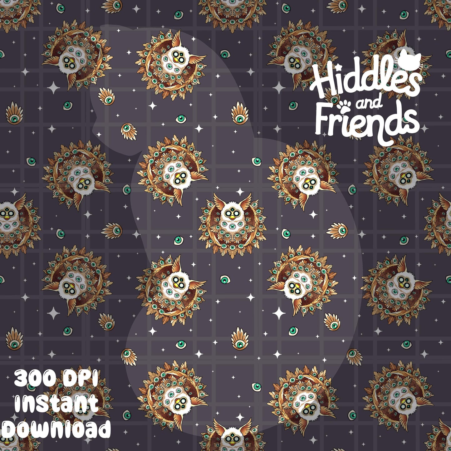 Biblically Accurate Furby Angel Seamless Pattern