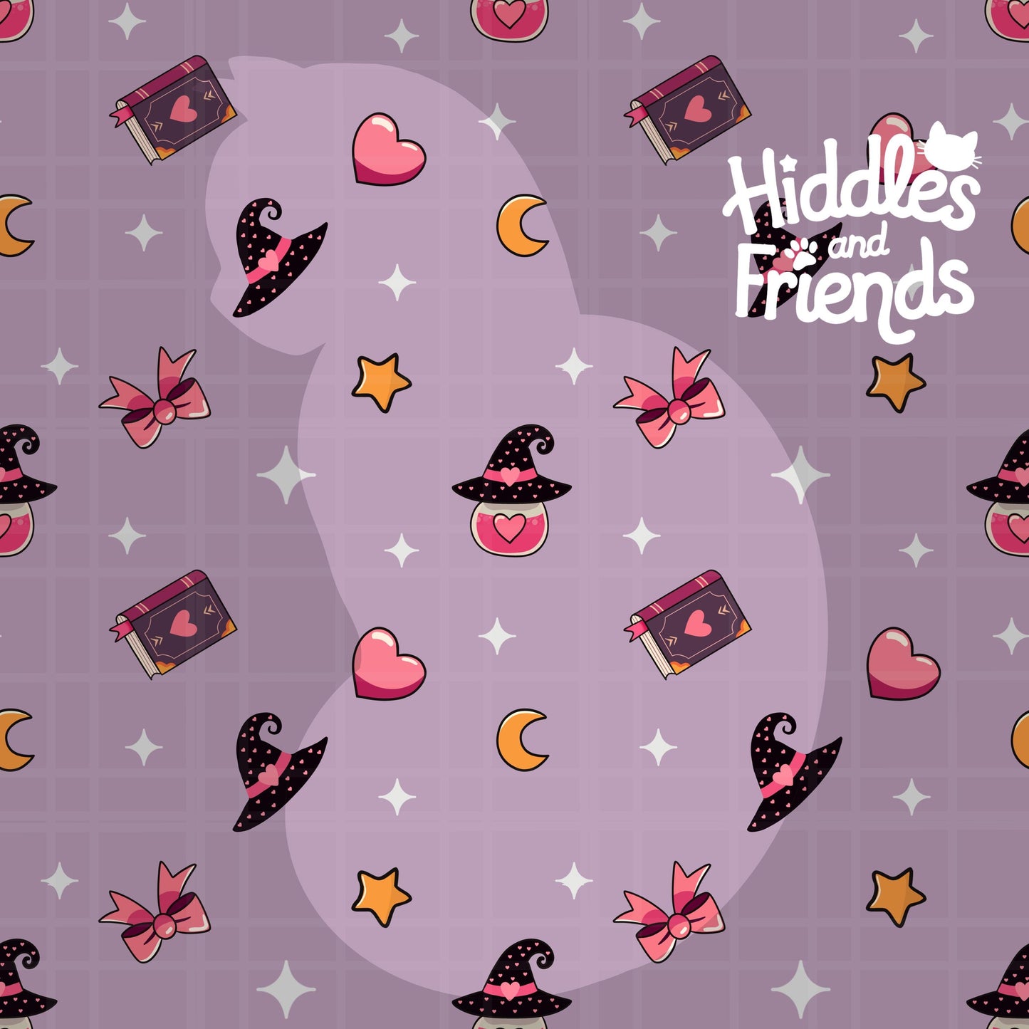 Witchy Valentines Seamless Pattern