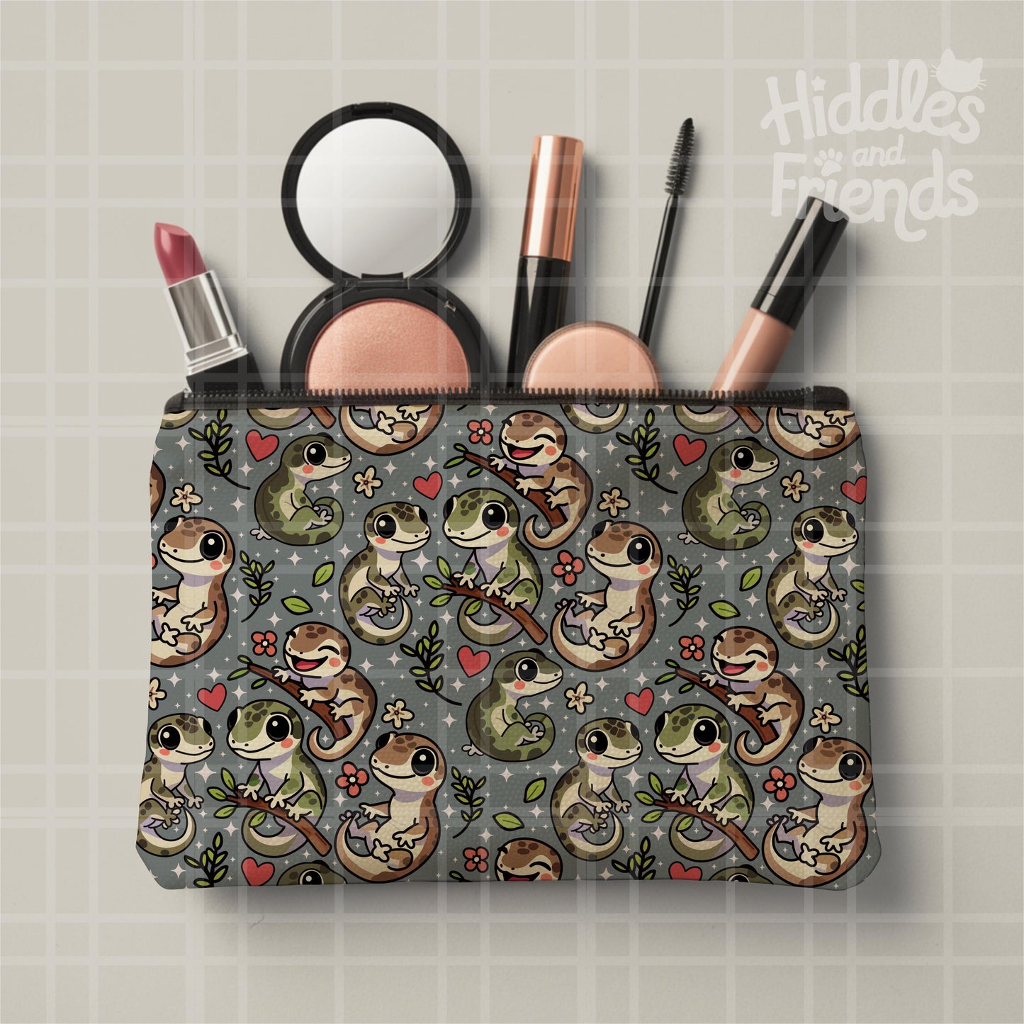 Teal Leachie Geckos Seamless Pattern