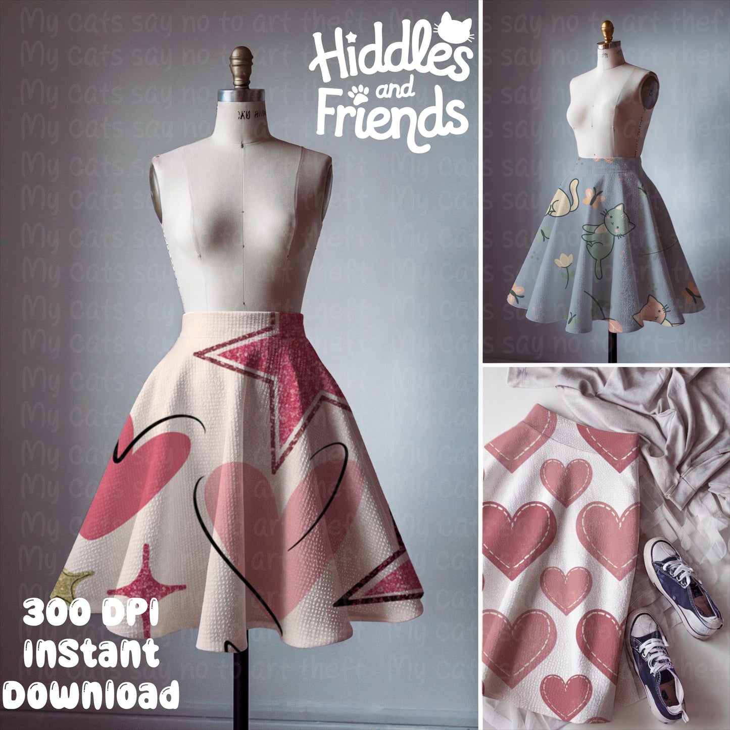 Skater Skirt Trio Mockup for Procreate