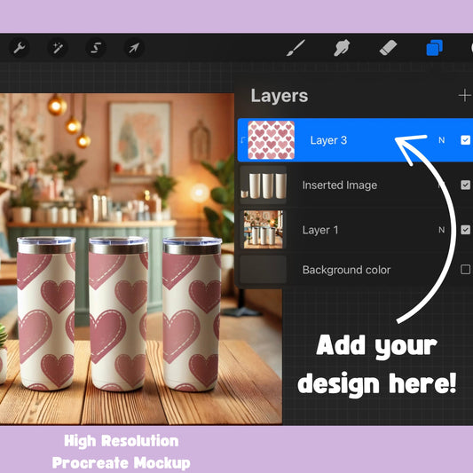 Three Tumblers and Planter Mockup for Procreate