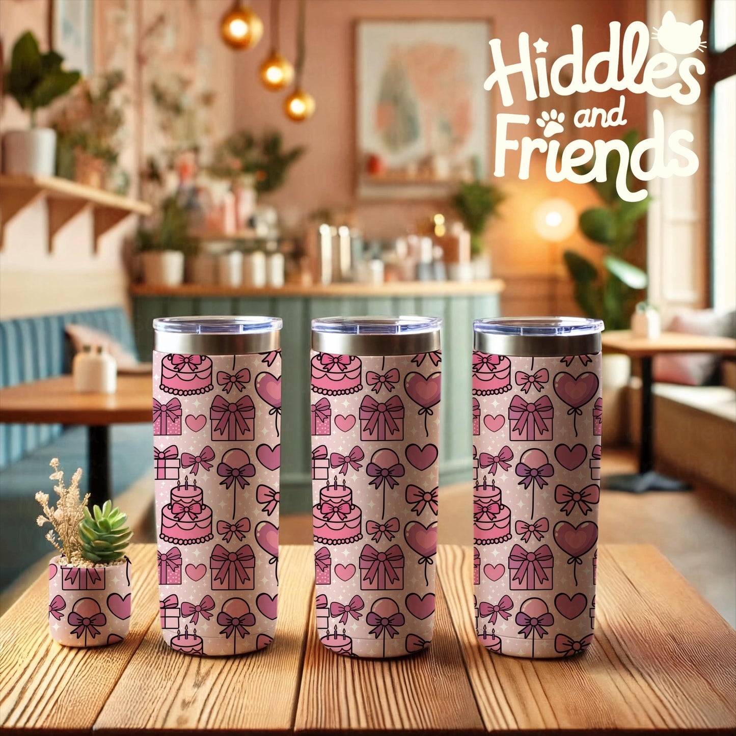 Three Tumblers and Planter Mockup for Procreate