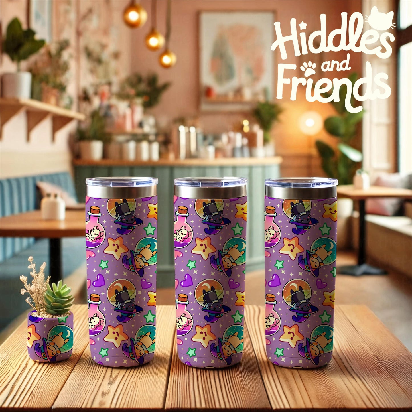 Three Tumblers and Planter Mockup for Procreate