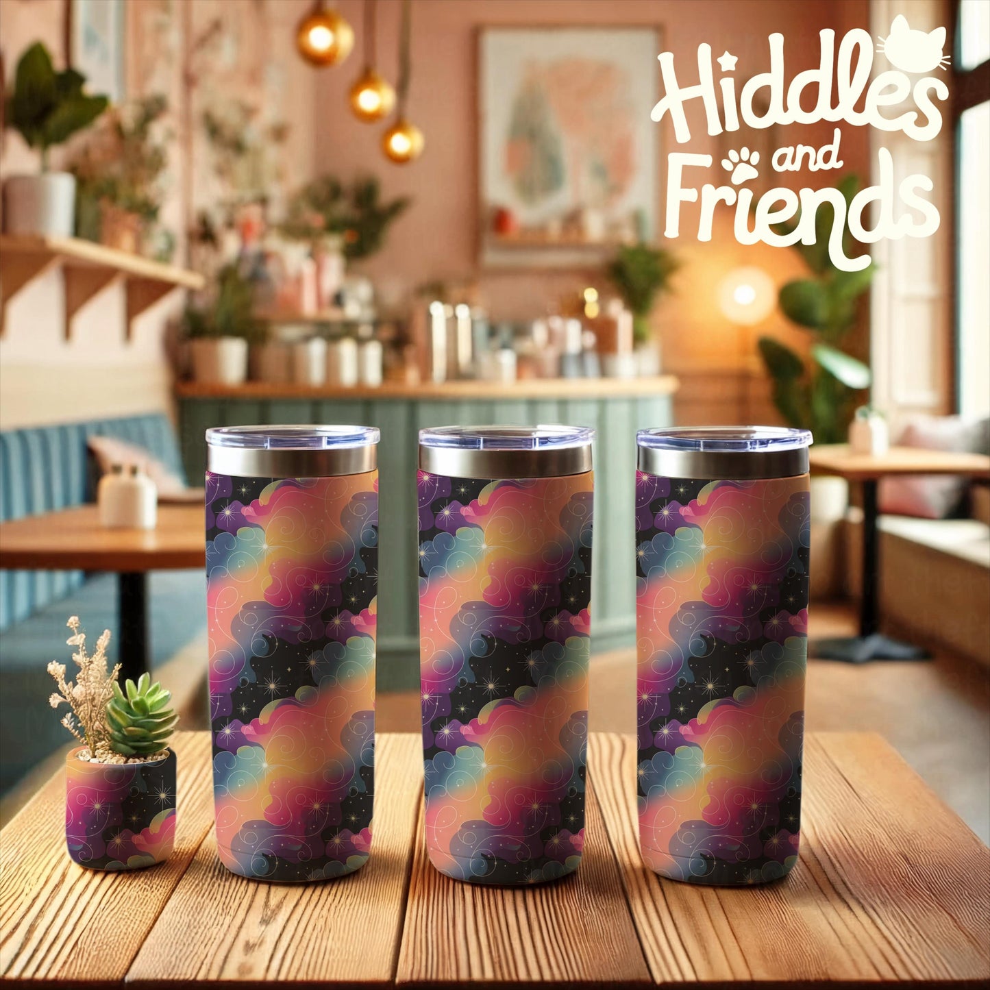 Three Tumblers and Planter Mockup for Procreate