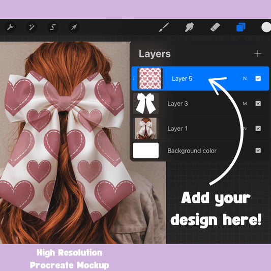 Hair Bow Mockup Editable Procreate