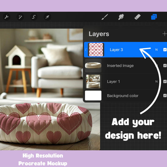 Pet Bed Mockup for Procreate