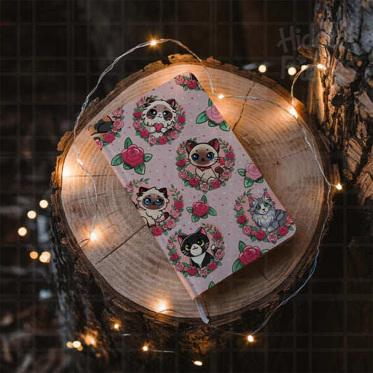 Valentine Cats Seamless Pattern