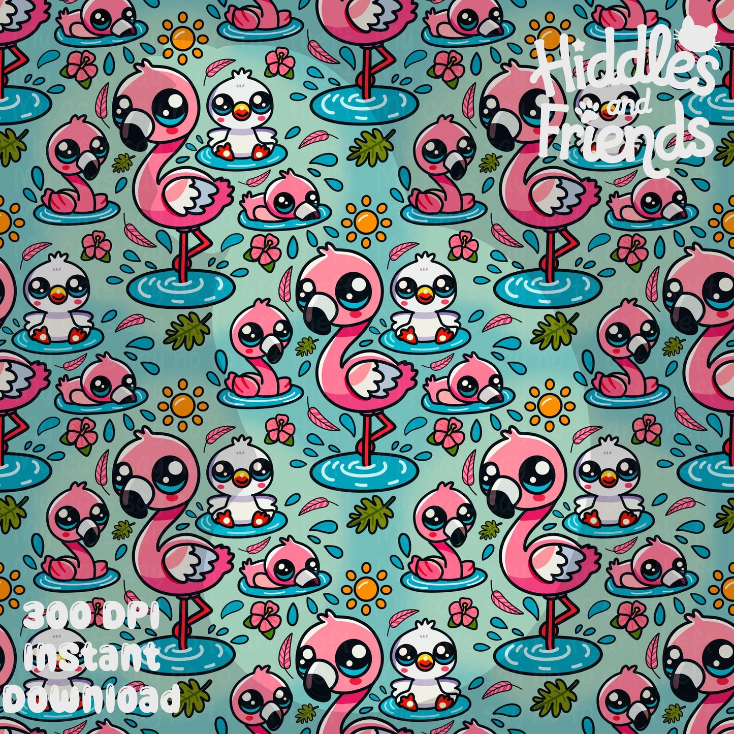 Flamingo Paradise Seamless Pattern