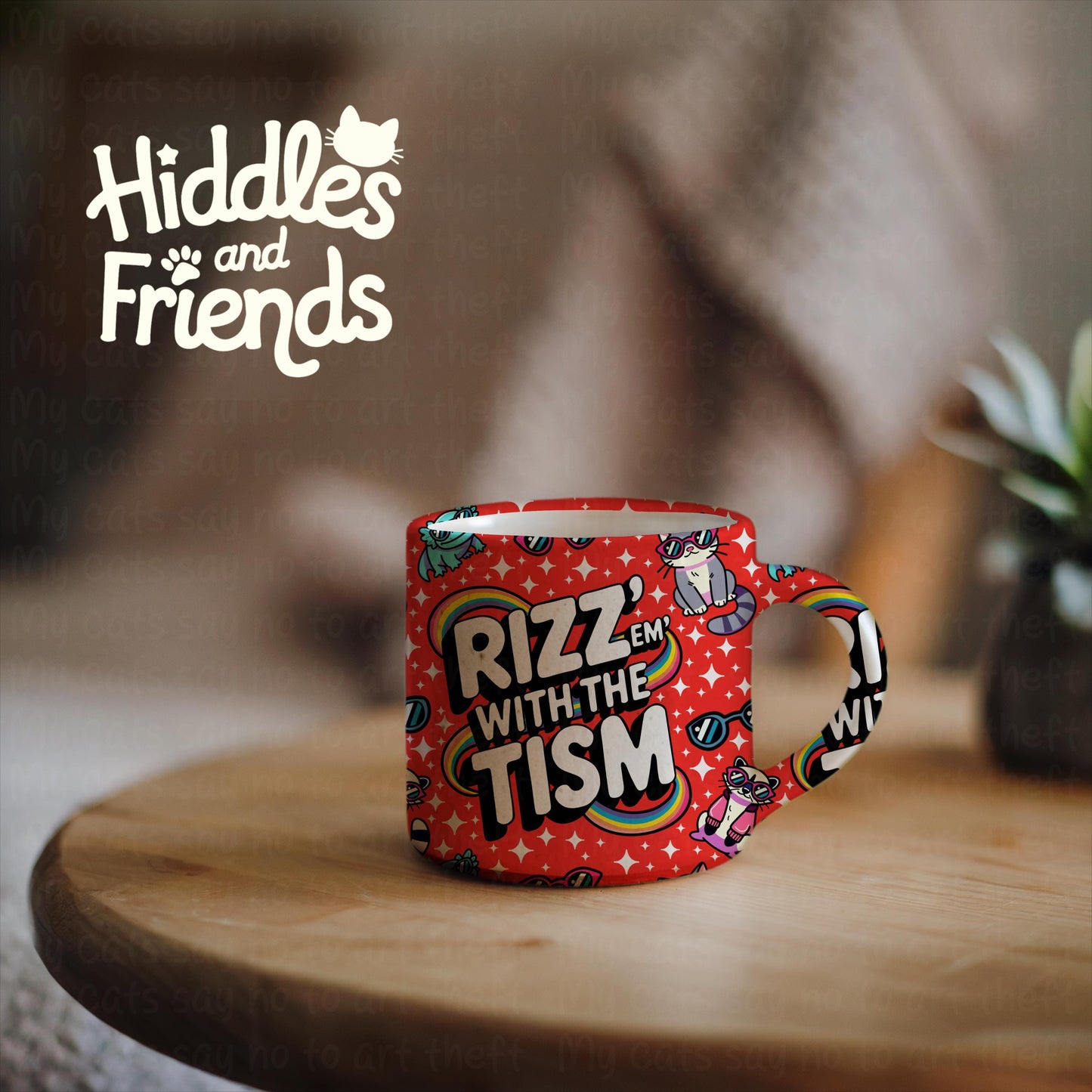 Rizz 'Em With The Tism Seamless Pattern Red