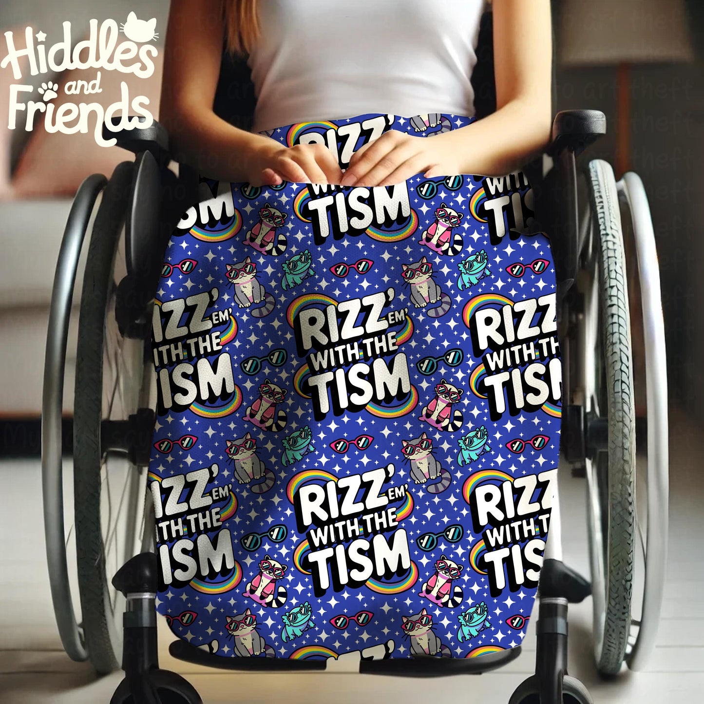 Rizz 'Em With The Tism Seamless Pattern - Blue