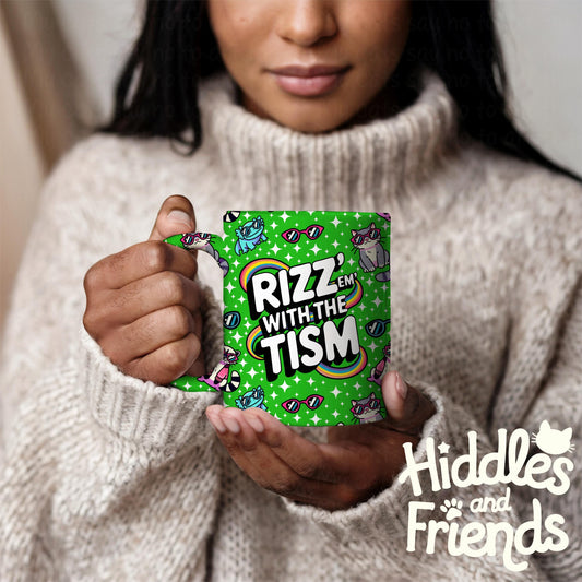 Rizz 'Em With The Tism Seamless Pattern -Green