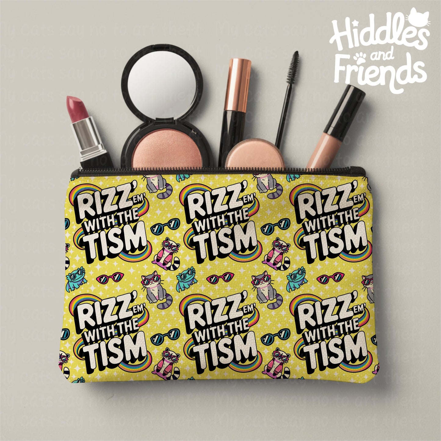 Rizz 'Em With The Tism Seamless Pattern - Yellow