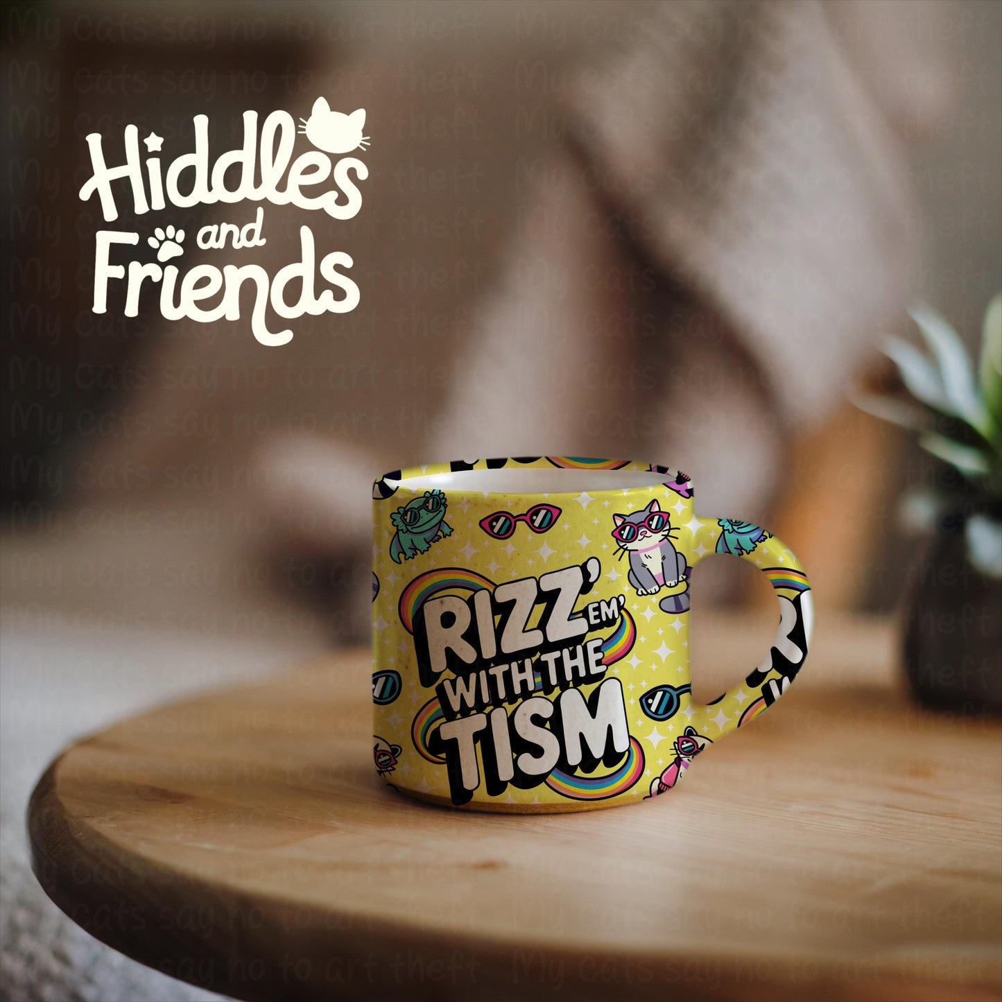Rizz 'Em With The Tism Seamless Pattern - Yellow