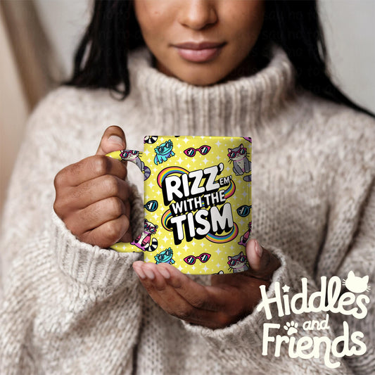 Rizz 'Em With The Tism Seamless Pattern - Yellow