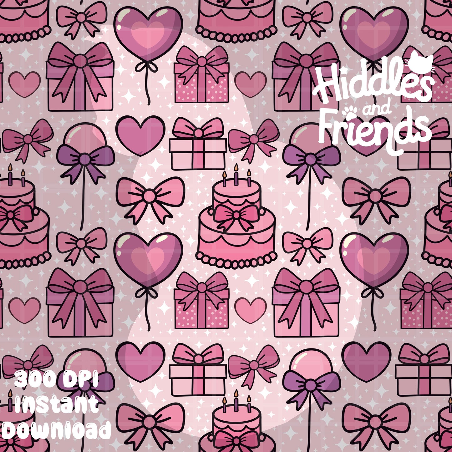 Pink Birthday Seamless Pattern