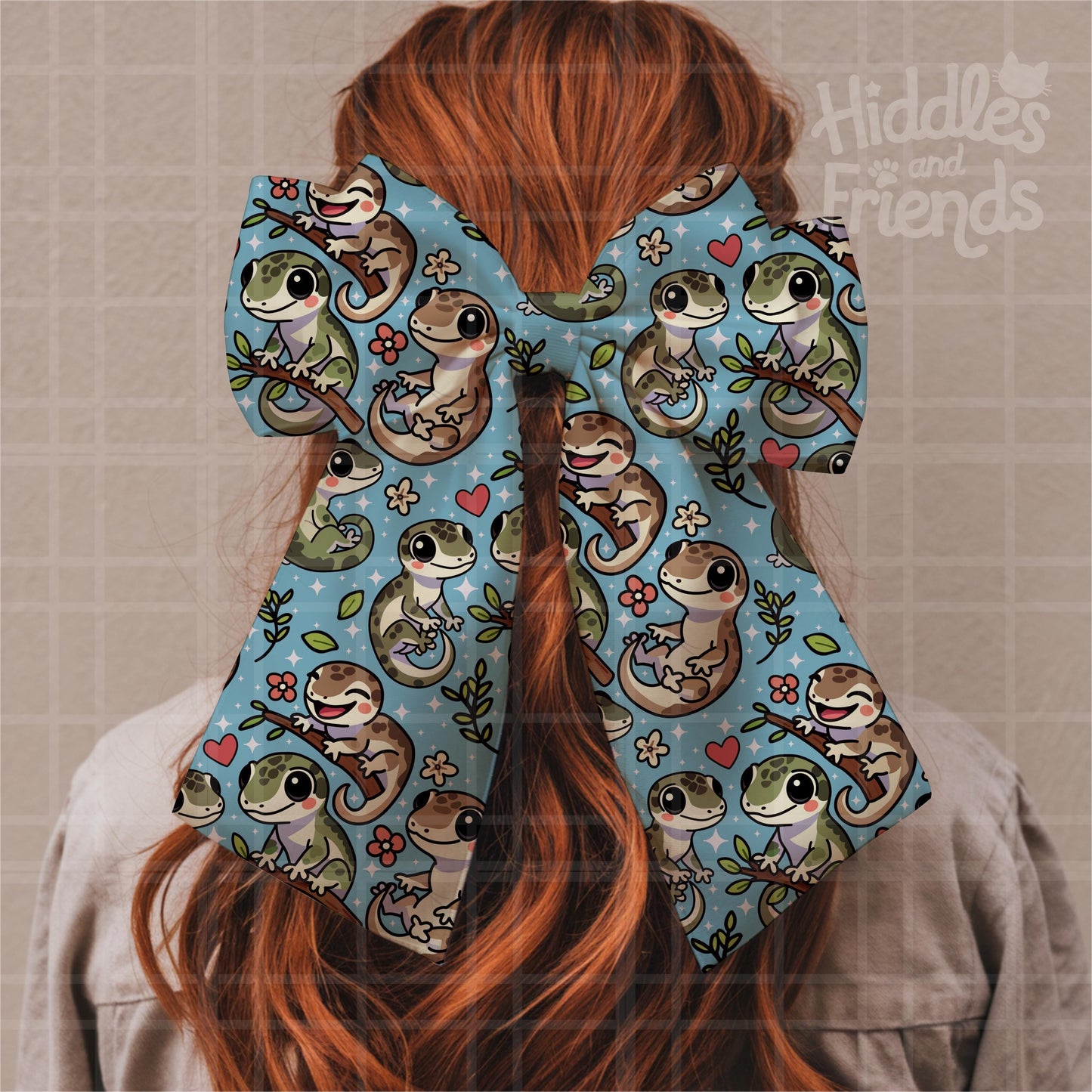 Blue Leachie Geckos Seamless Pattern