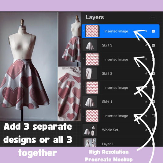 Skater Skirt Trio Mockup for Procreate
