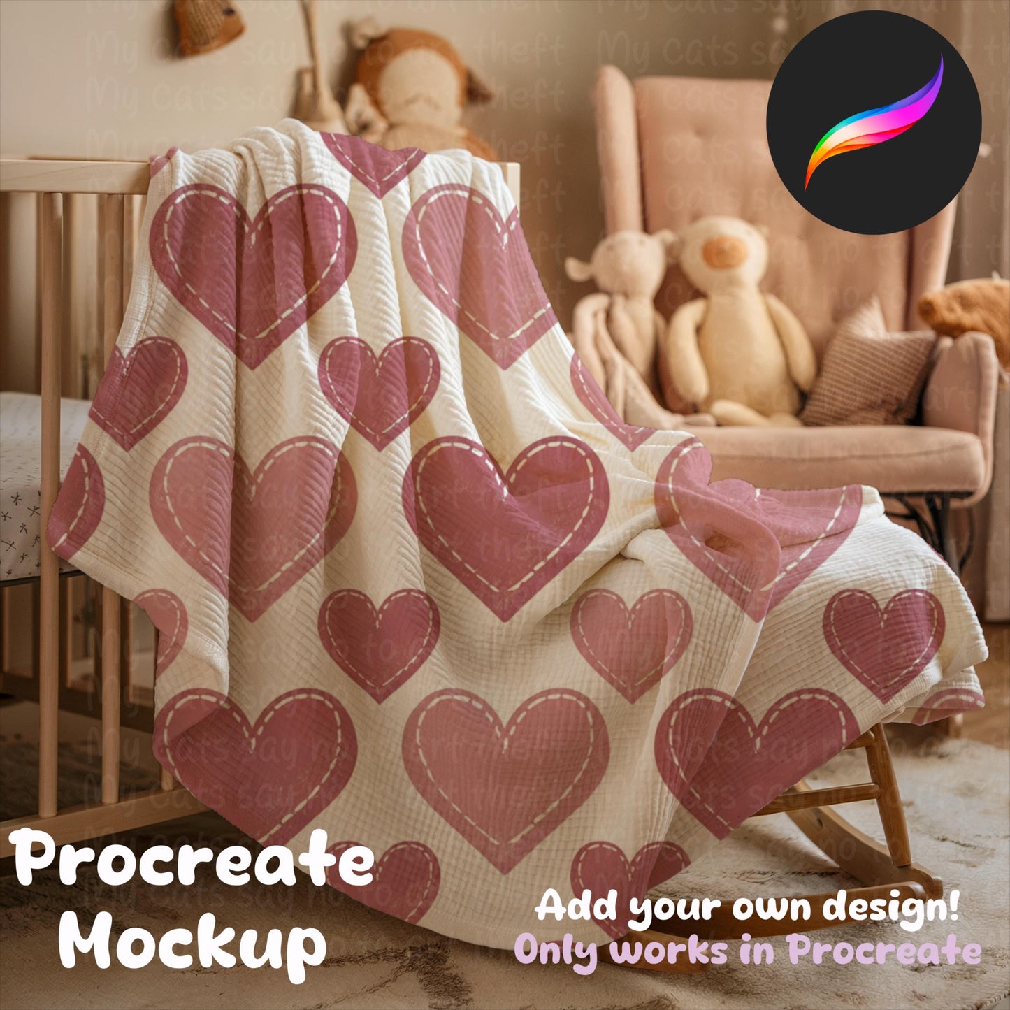 Nursery Blanket Mockup for Procreate